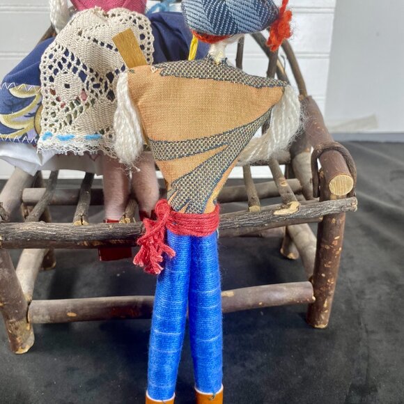 Vintage Sintra Folk Art Dolls from Portugal / Pair of Portuguese Vintage String - Picture 7 of 11